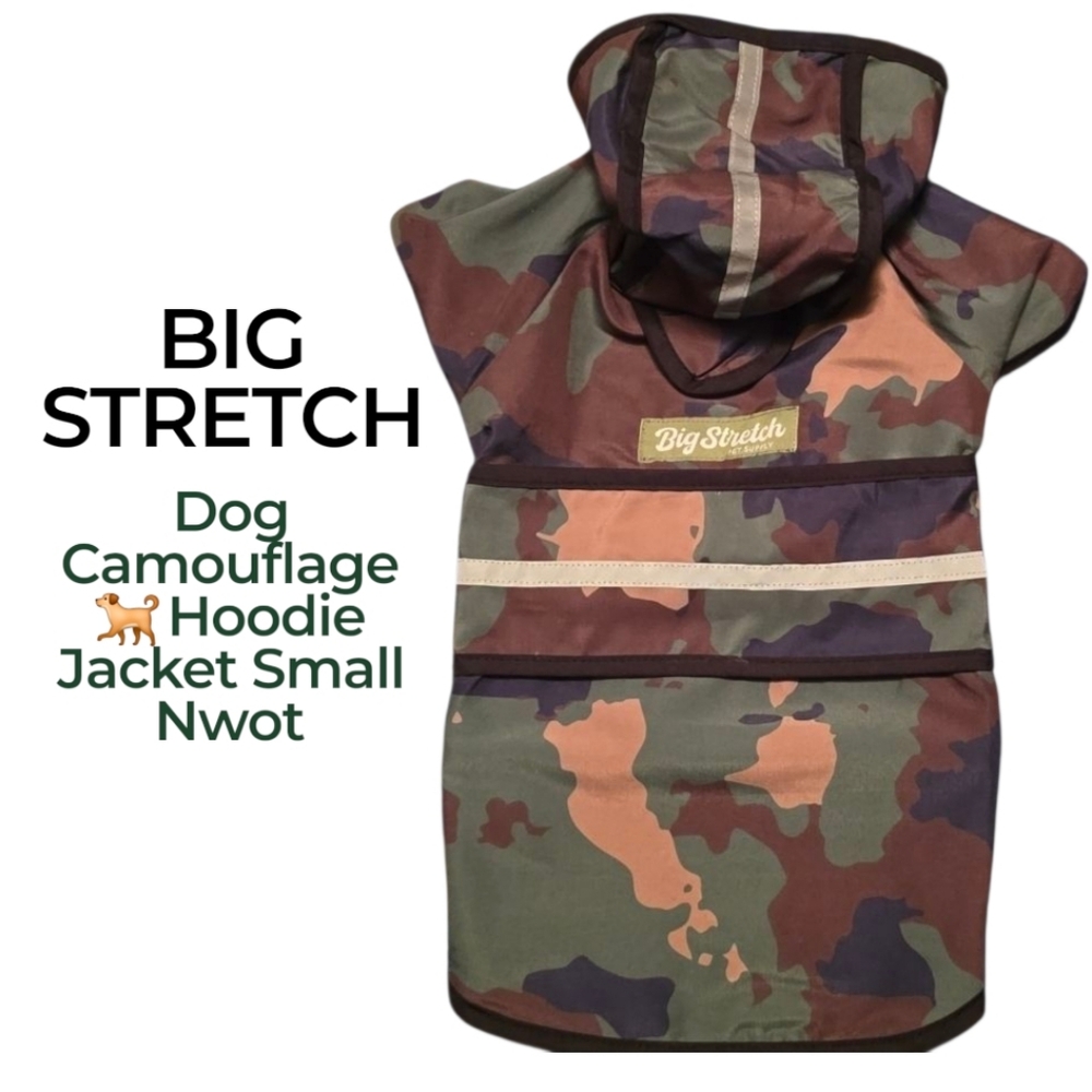 BIG STRETCH Camouflage Dog Hoodie Rain Vest Small Nwot